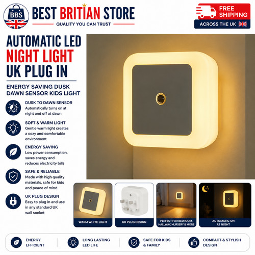 Automatic led night light - light, uk