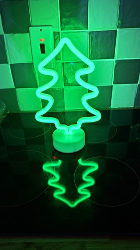 Christmas tree neon night - tree,