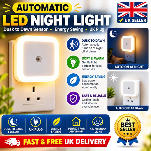 Automatic led night light - night, uk